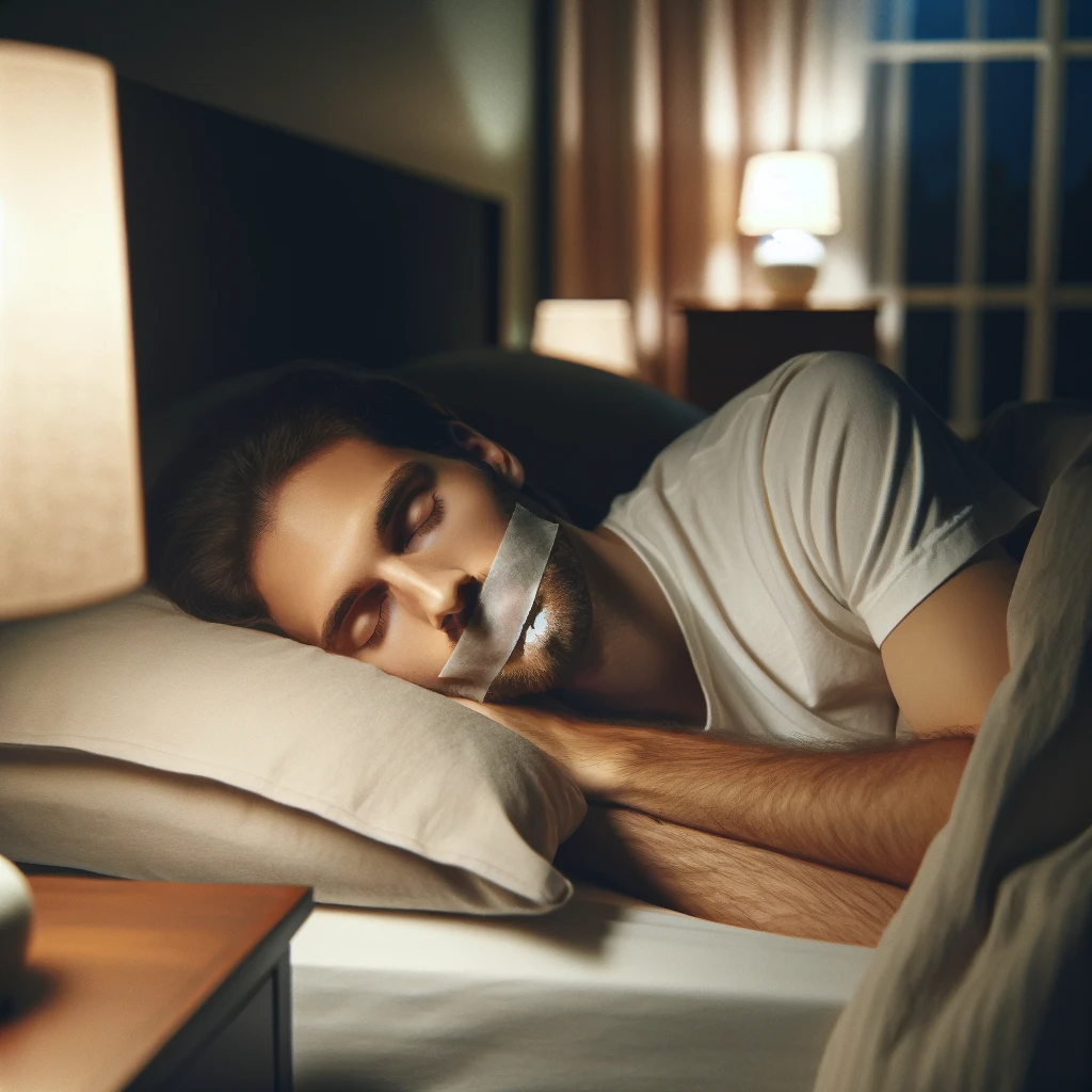 Sleeping with taped mouth